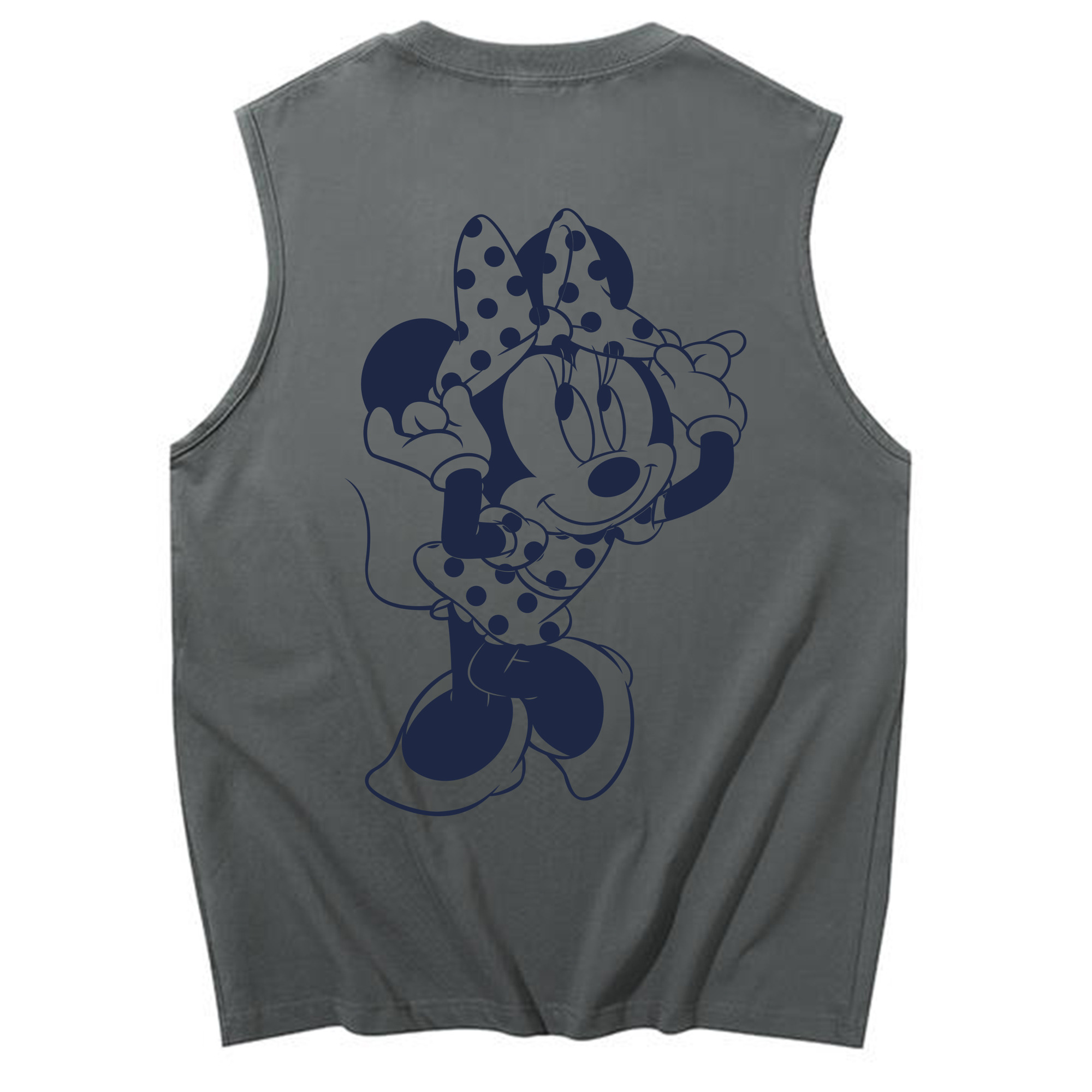 ミッキーマウス Mickey Mouse コットン100％タンクトップ（背面プリント）